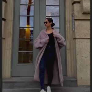 BNWT Rosalia Germany Lilac Long Loose Mohair Cardigan $225